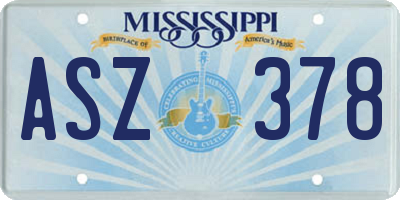 MS license plate ASZ378