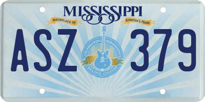 MS license plate ASZ379