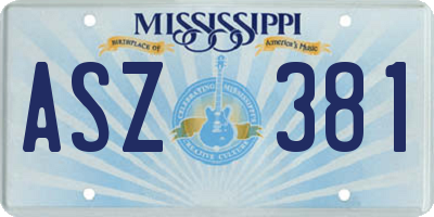 MS license plate ASZ381