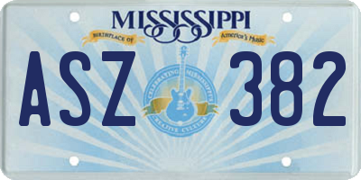 MS license plate ASZ382