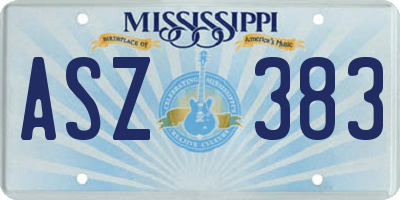 MS license plate ASZ383
