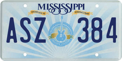 MS license plate ASZ384