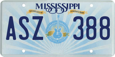 MS license plate ASZ388