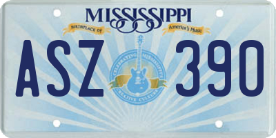 MS license plate ASZ390