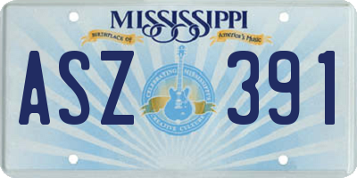 MS license plate ASZ391