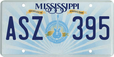 MS license plate ASZ395