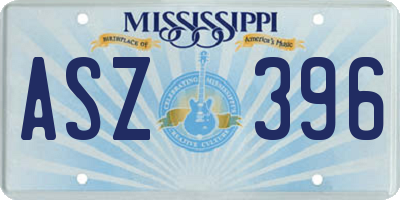 MS license plate ASZ396