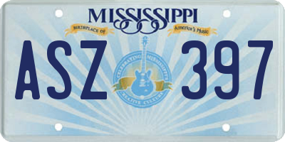 MS license plate ASZ397