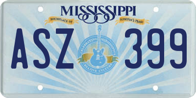 MS license plate ASZ399