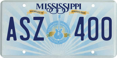 MS license plate ASZ400