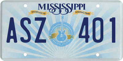 MS license plate ASZ401