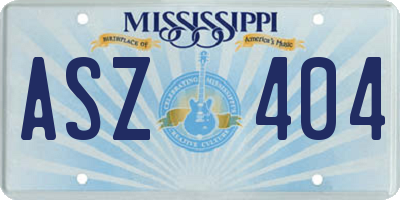 MS license plate ASZ404
