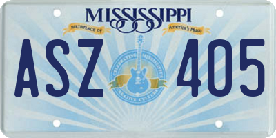 MS license plate ASZ405