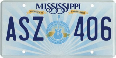 MS license plate ASZ406