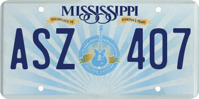 MS license plate ASZ407