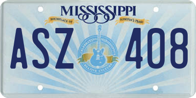 MS license plate ASZ408