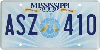 MS license plate ASZ410