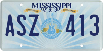 MS license plate ASZ413