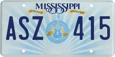 MS license plate ASZ415