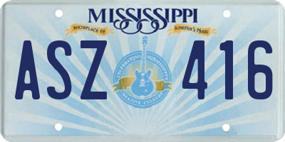 MS license plate ASZ416