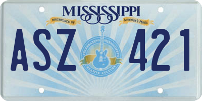 MS license plate ASZ421