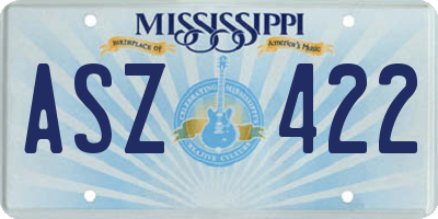 MS license plate ASZ422