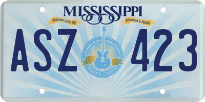 MS license plate ASZ423