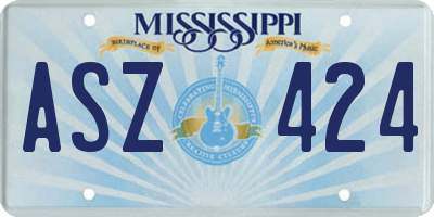 MS license plate ASZ424