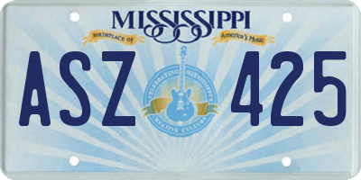 MS license plate ASZ425