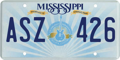 MS license plate ASZ426