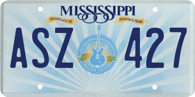 MS license plate ASZ427