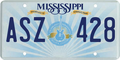 MS license plate ASZ428