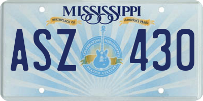 MS license plate ASZ430