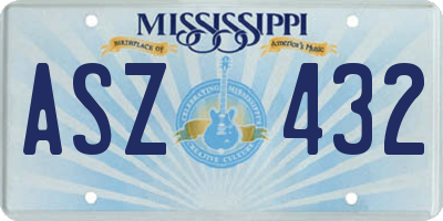 MS license plate ASZ432