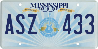 MS license plate ASZ433