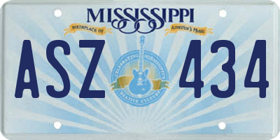 MS license plate ASZ434