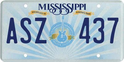 MS license plate ASZ437