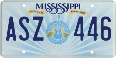 MS license plate ASZ446