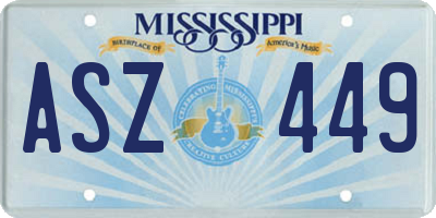 MS license plate ASZ449