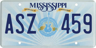MS license plate ASZ459