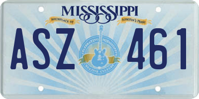 MS license plate ASZ461