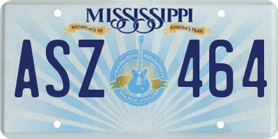 MS license plate ASZ464