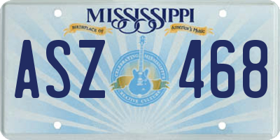 MS license plate ASZ468