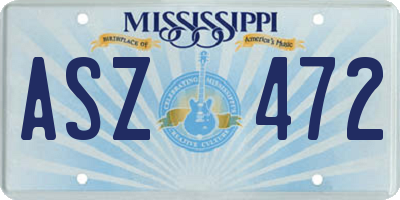 MS license plate ASZ472