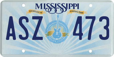 MS license plate ASZ473
