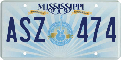 MS license plate ASZ474