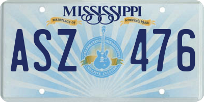 MS license plate ASZ476