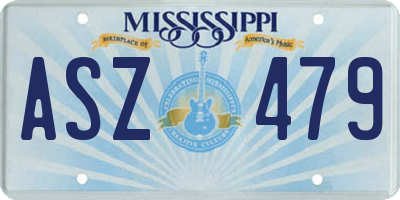 MS license plate ASZ479