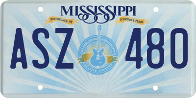 MS license plate ASZ480