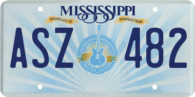 MS license plate ASZ482